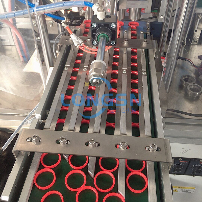 3 parts O ring Seal rubber cap assembly machine pe foam liner inserting machine